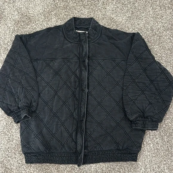 FREE PEOPLE Juno Quilted Dolman Black Women's Jacket